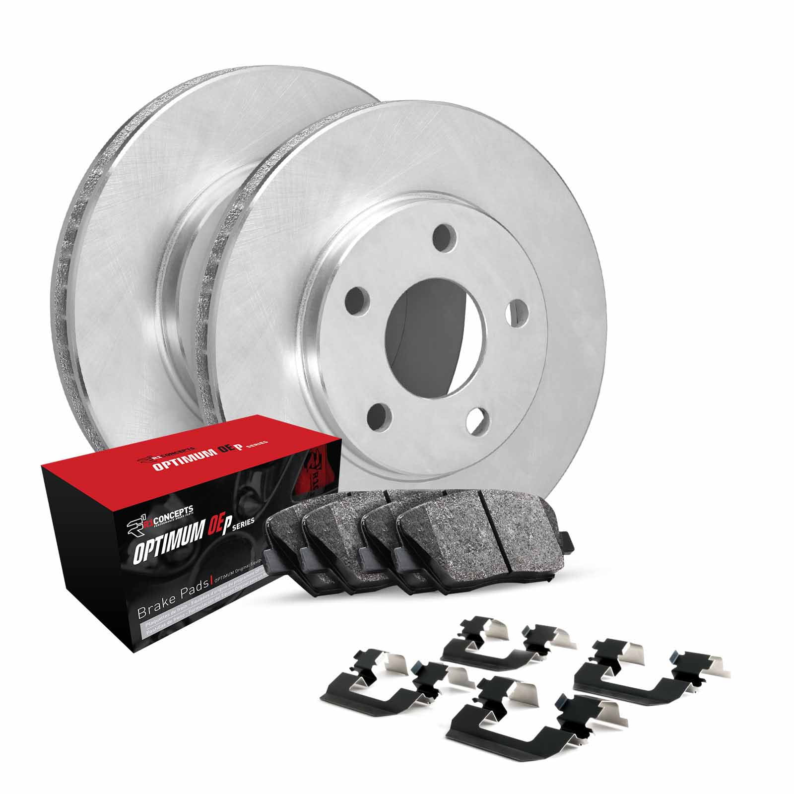 R1 Concepts Front Brakes and Rotors Kit |Front Brake Pads| Brake Rotors and Pads| Optimum OEp Brake Pads and Rotors |Hardware Kit WFUH1-37036