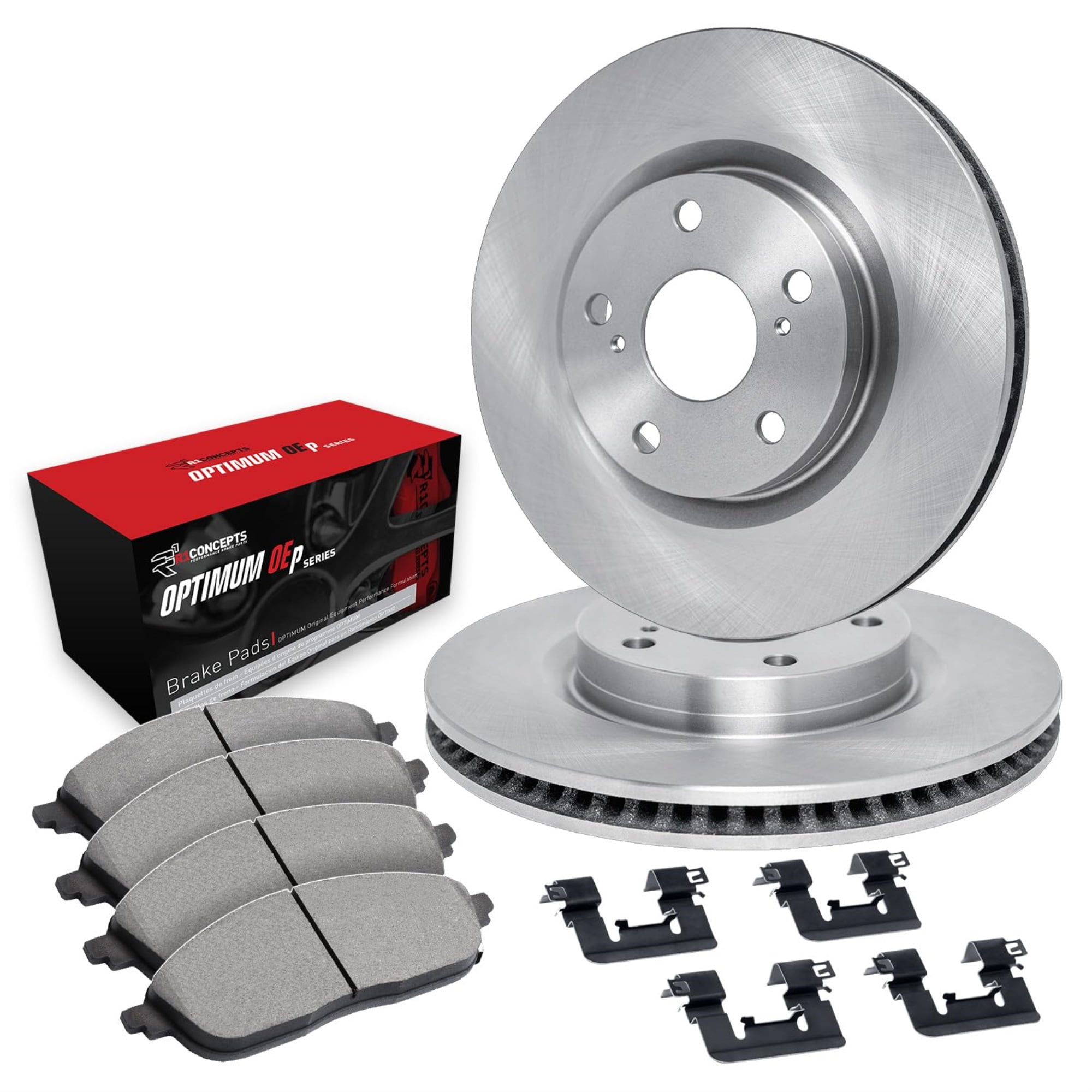 R1 Concepts Disc Brake Rotor Set with Optimum Oe Pads and Hardware WFUH1-59376