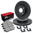 thumbnail image 1 of R1 Concepts Drilled and Slotted Black Disc Brake Rotor Set with Optimum Oe Pads and Hardware WHUH1-67103, 1 of 5