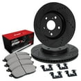 thumbnail image 1 of R1 Concepts Drilled and Slotted Black Disc Brake Rotor Set with Optimum Oe Pads and Hardware WHUH1-74027, 1 of 5