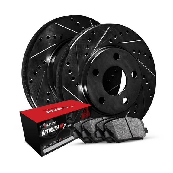R1 Concepts Front Brakes and Rotors Kit |Front Brake Pads| Brake Rotors and Pads| Optimum OEp Brake Pads and Rotors | WHUN1-74042