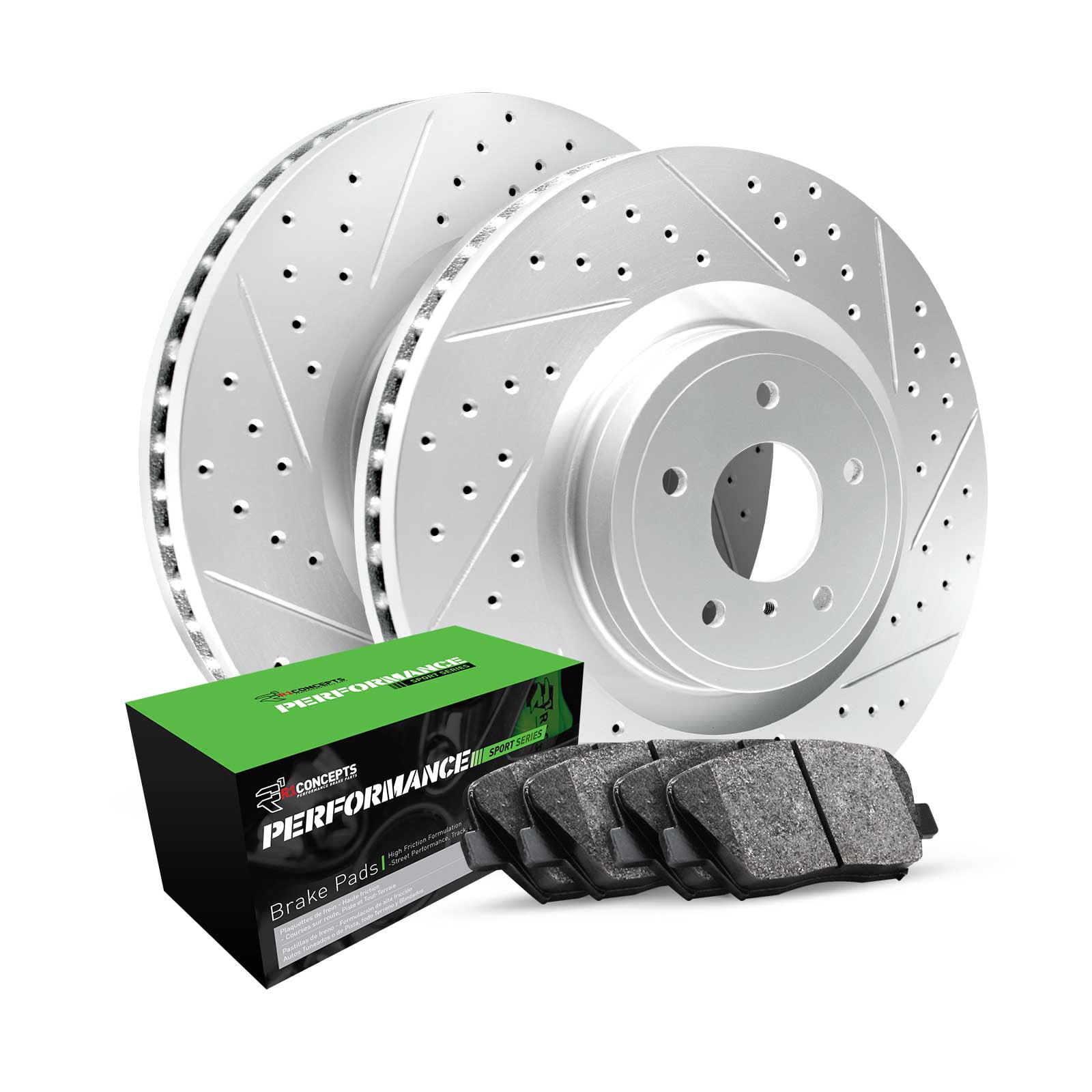 R1 Concepts Front Brakes and Rotors Kit |Front Brake Pads| Brake Rotors and Pads| Peformance Sport Brake Pads and Rotors | WBSN1-31106