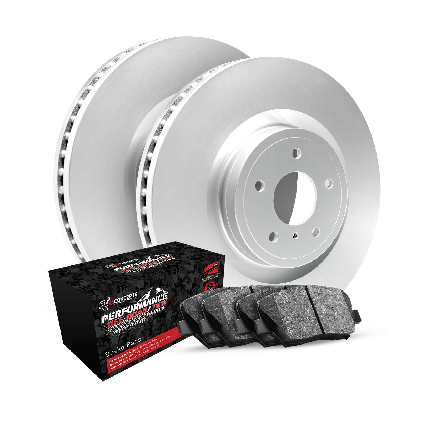 R1 Concepts Front Brakes and Rotors Kit |Front Brake Pads| Brake Rotors and Pads| Performance Off-Road Brake Pads and Rotors WDVN1-42018