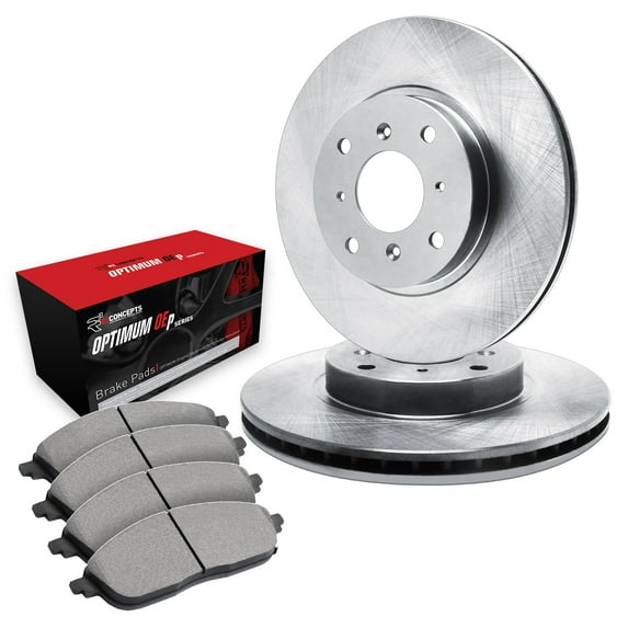 R1 Concepts Front Brakes and Rotors Kit |Front Brake Pads| Brake Rotors and Pads| Semi Metallic Brake Pads and Rotors |fits 1984-1987 Honda Civic