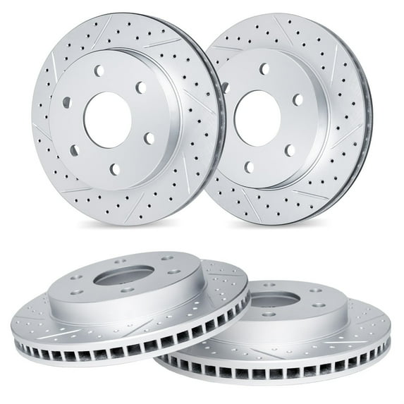R1 Concepts Drilled and Slotted Carbon Coated Disc Brake Rotor Set WBPN2-48000
