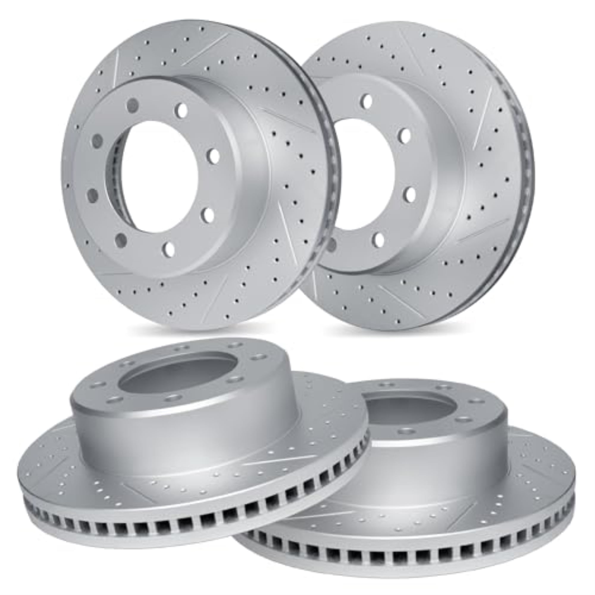 R1 Concepts Drilled and Slotted Carbon Coated Disc Brake Rotor Set WBPN2-48045