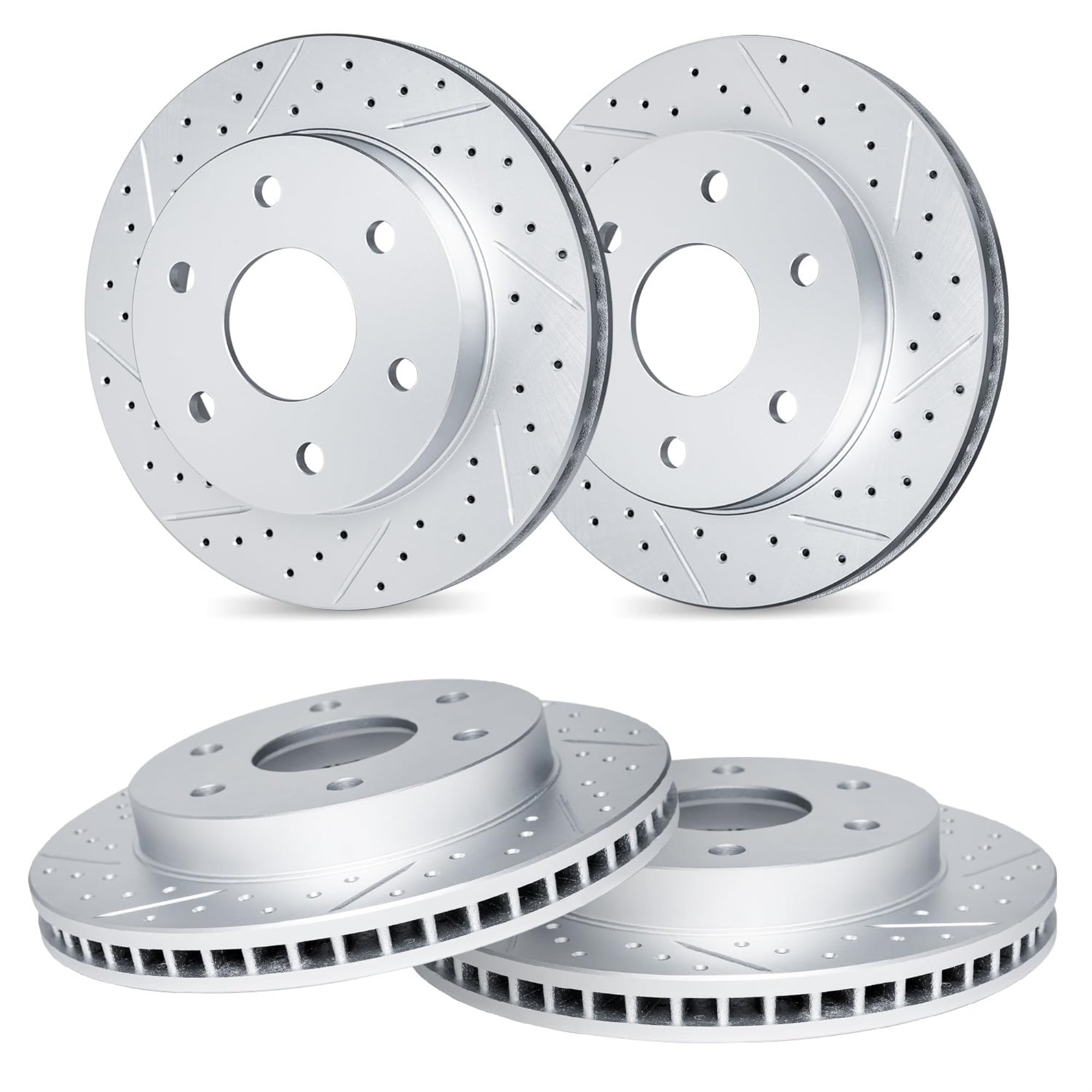 R1 Concepts Drilled and Slotted Carbon Coated Disc Brake Rotor Set WBPN2-54189