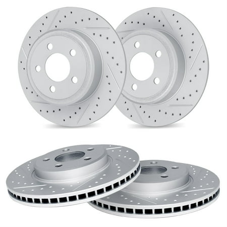R1 Concepts Drilled and Slotted Carbon Coated Disc Brake Rotor Set WBPN2-59010