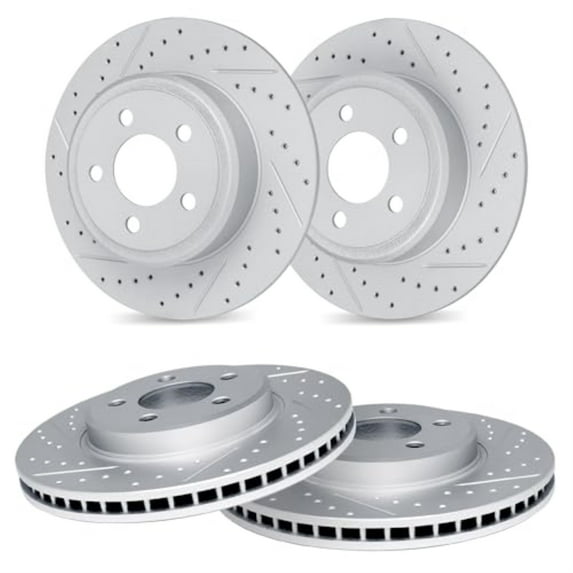 R1 Concepts Drilled and Slotted Carbon Coated Disc Brake Rotor Set WBPN2-59028