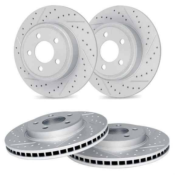R1 Concepts Drilled and Slotted Carbon Coated Disc Brake Rotor Set WBPN2-59070