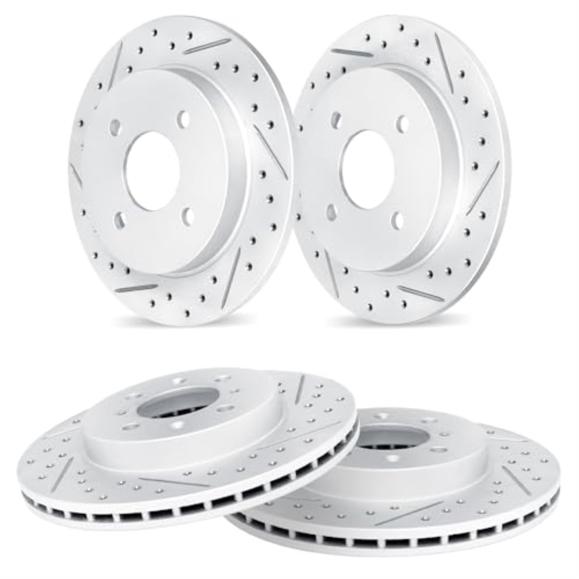 R1 Concepts Drilled and Slotted Carbon Coated Disc Brake Rotor Set WBPN2-67020