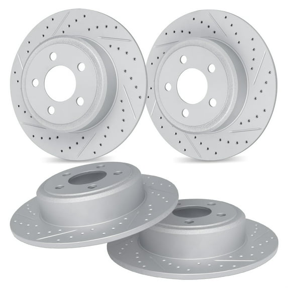 R1 Concepts Drilled and Slotted Carbon Coated Disc Brake Rotor Set WBPN2-67043