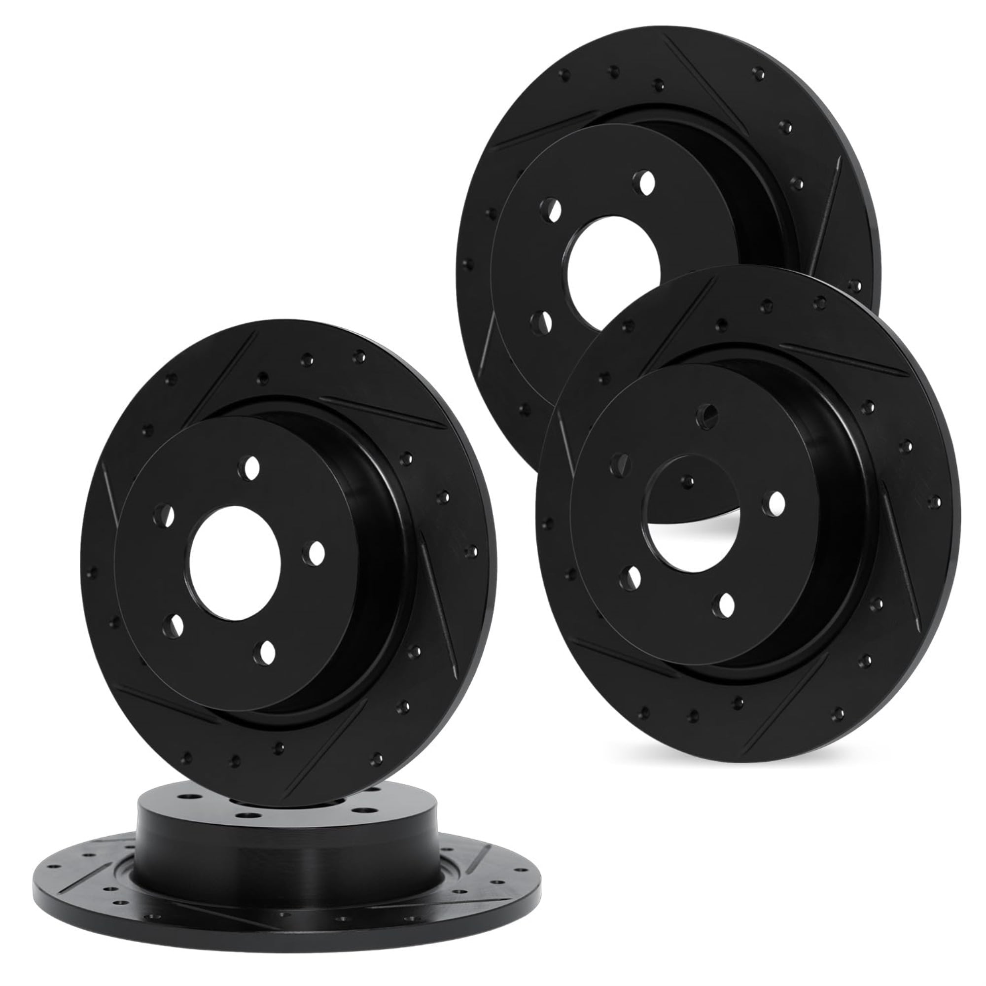 R1 Concepts Drilled and Slotted Black Disc Brake Rotor Set WHPN2-31017