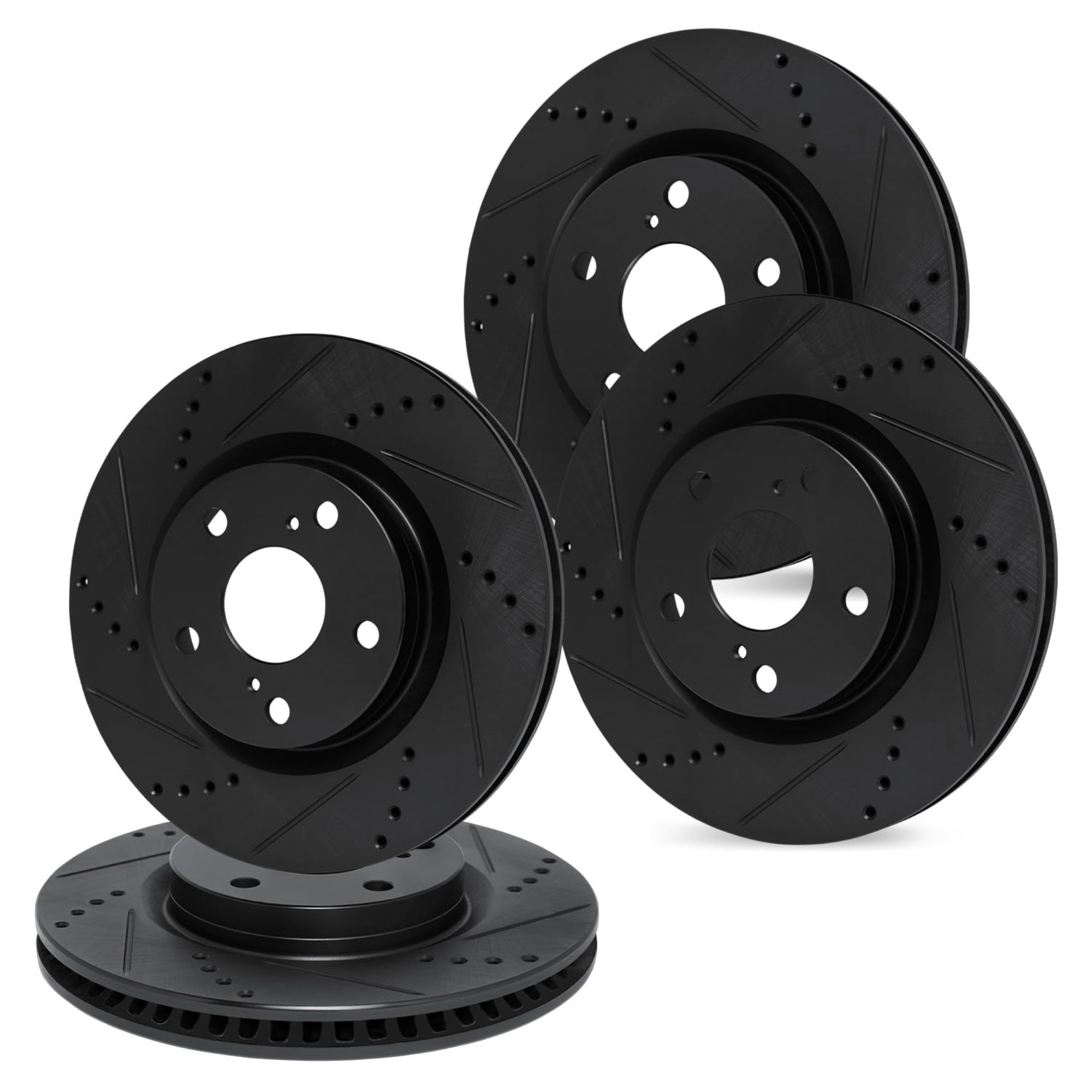 R1 Concepts Drilled and Slotted Black Disc Brake Rotor Set WHPN2-40123
