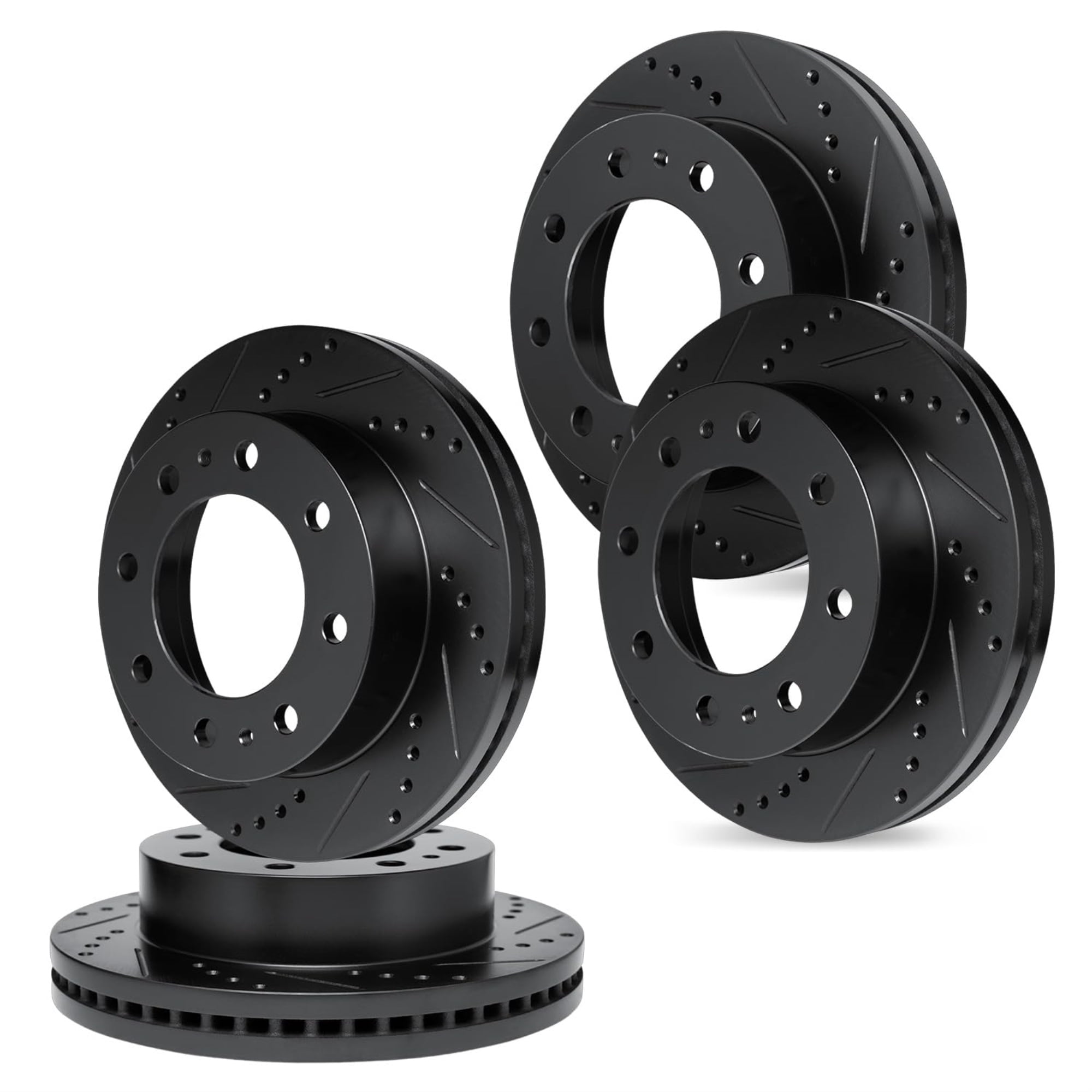 R1 Concepts Drilled and Slotted Black Disc Brake Rotor Set WHPN2-40136