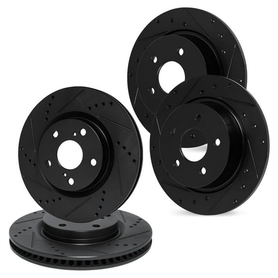 R1 Concepts Drilled and Slotted Black Disc Brake Rotor Set WHPN2-63020