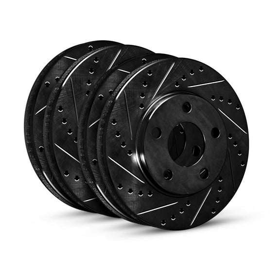 R1 Concepts Front Rear Brake Rotor Kit |Brake Rotors| Brake Disc |Drilled and Slotted WHPN2-67002