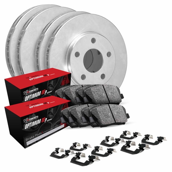 R1 Concepts Front Rear Brake Rotors Blank Optimum Oe Pads Hardware Wfuh2 42015 Fits select: 2014 JEEP CHEROKEE