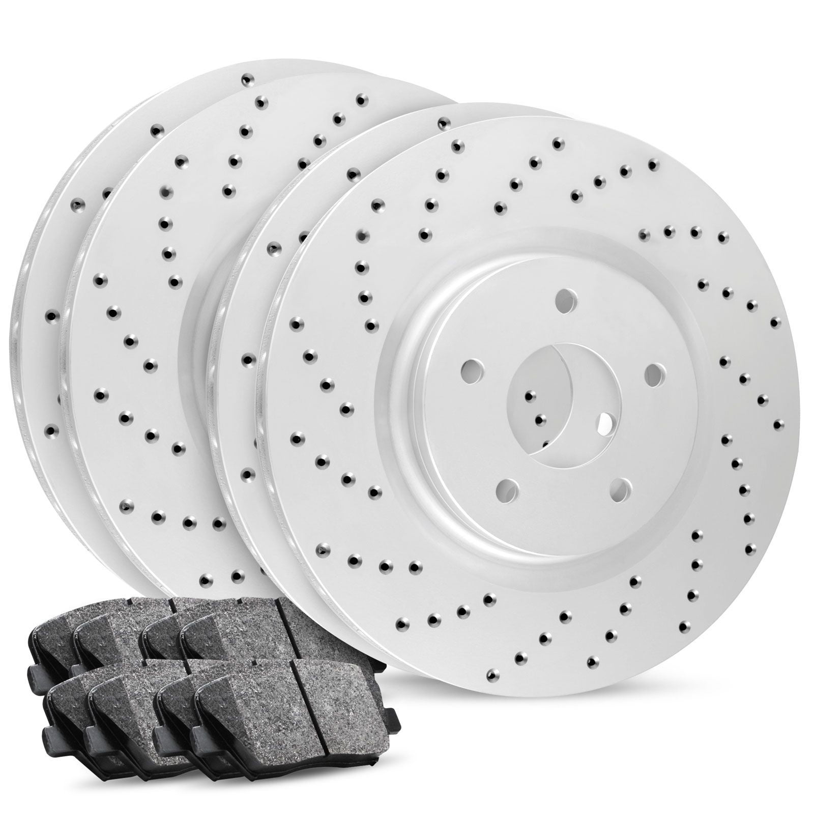 R1 Concepts Front Rear Brakes and Rotors Kit Front Rear Brake Pads