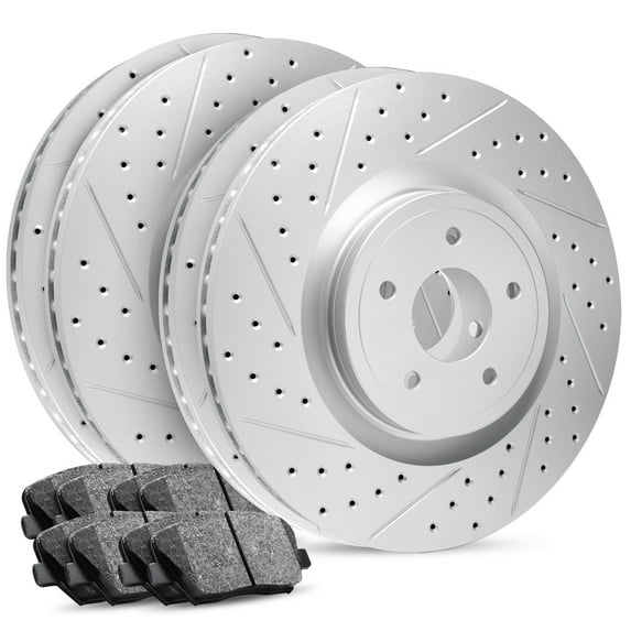 R1 Concepts Front Rear Brakes and Rotors Kit |Front Rear Brake Pads| Brake Rotors and Pads| Ceramic Brake Pads and Rotors |Hardware Kit - CPC.40019.42