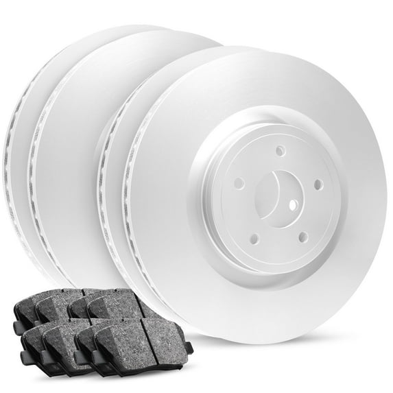 R1 Concepts Front Rear Brakes and Rotors Kit |Front Rear Brake Pads| Brake Rotors and Pads| Ceramic Brake Pads and Rotors |Hardware Kit|fits 2010-2016 Hyundai Genesis Coupe