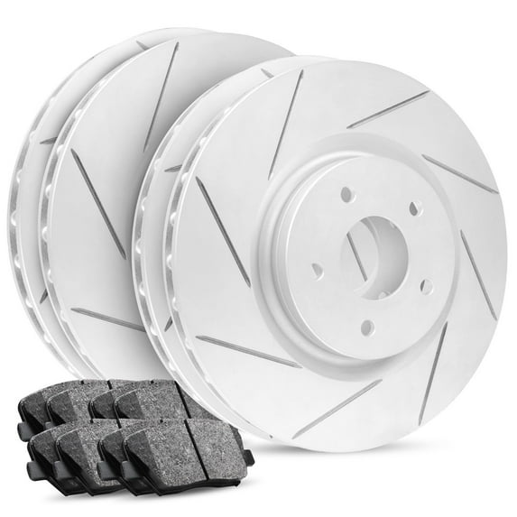 R1 Concepts Front Rear Brakes and Rotors Kit |Front Rear Brake Pads| Brake Rotors and Pads| Ceramic Brake Pads and Rotors |Hardware Kit|fits 2017 Mercedes-Benz E300