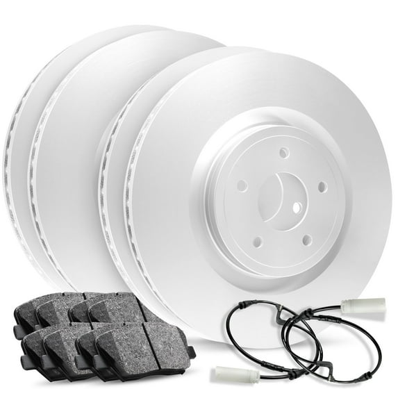 R1 Concepts Front Rear Brakes and Rotors Kit |Front Rear Brake Pads| Brake Rotors and Pads| Ceramic Brake Pads and Rotors |Hardware and Sensor Kit - CPB.31150.52