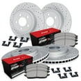 thumbnail image 1 of R1 Concepts Drilled and Slotted Carbon Coated Disc Brake Rotor Set with Optimum Oe Pads and Hardware WBUH2-55008, 1 of 3