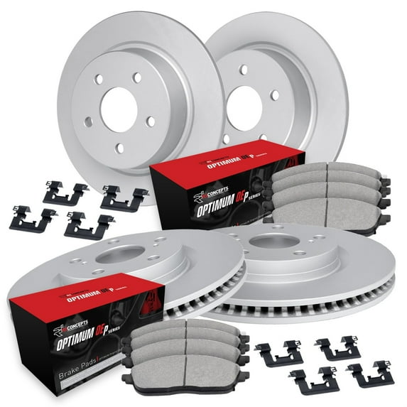 R1 Concepts Carbon Coated Disc Brake Rotor Set with Optimum Oe Pads and Hardware WDUH2-03042