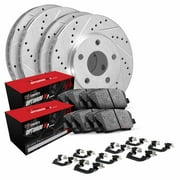 R1 Concepts WGUH2-03022 eLine Series Front Rear Brakes and Rotors Kit Optimum OEp, 4 Rotors, 8 Pads, Hardware Kit