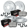 thumbnail image 1 of R1 Concepts Drilled and Slotted Carbon Coated Disc Brake Rotor Set with Off-Road/Tow Brake Pads and Hardware WBVH2-48004, 1 of 3