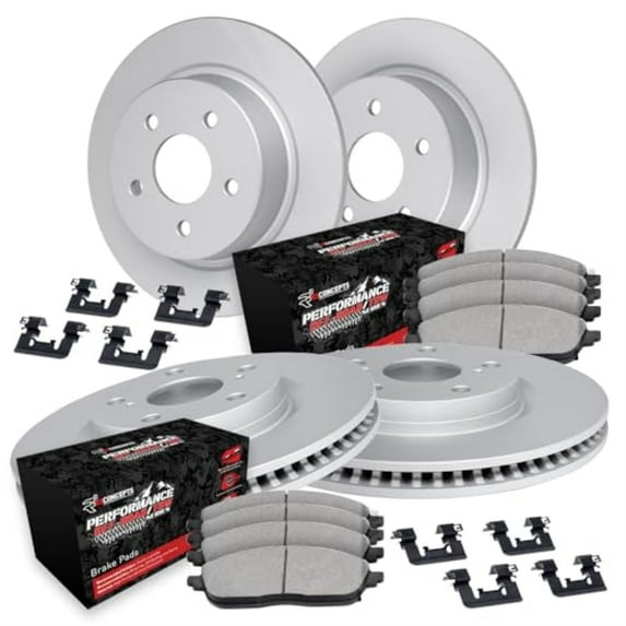 R1 Concepts Carbon Coated Disc Brake Rotor Set with Off-Road/Tow Brake Pads and Hardware WDVH2-54021
