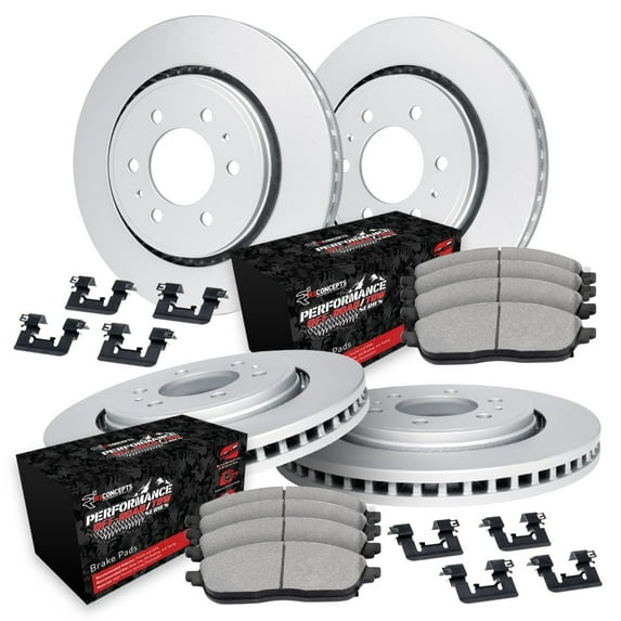 R1 Concepts Carbon Coated Disc Brake Rotor Set with Off-Road/Tow Brake Pads and Hardware WDVH2-54041