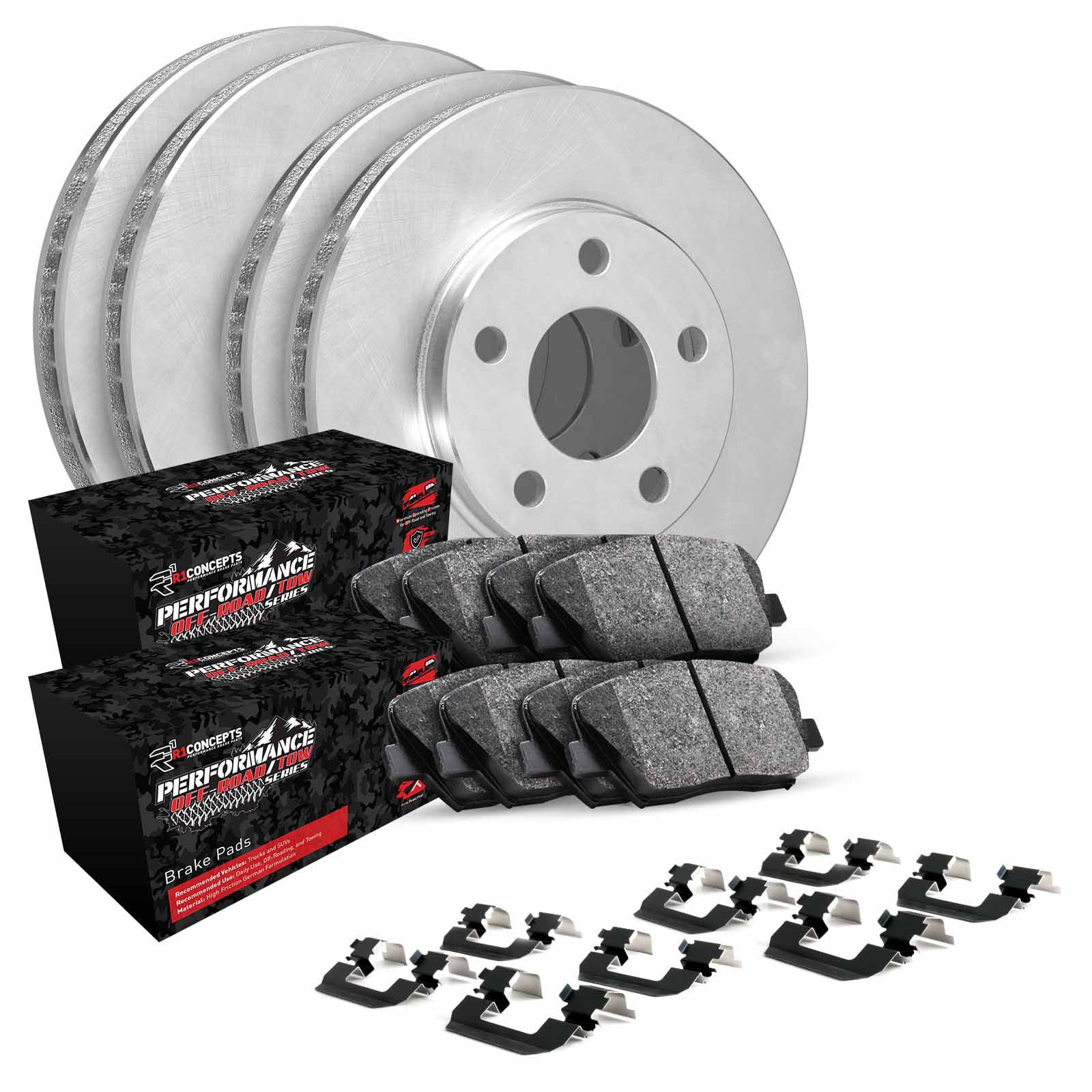 R1 Concepts WFVH2-42006 Performance Off-Road Front Rear Brakes pads and Rotors, OEM Specifications , Hardware Kit