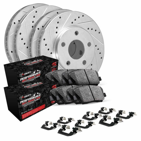 R1 Concepts WGVH2-54034 Performance Off-Road Front Rear Brakes and Rotors Kit O.E.M Specifications , 4 Rotors, 8 Pads, Hardware Kit