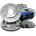 thumbnail image 1 of R1 Concepts Front and Rear Brake Kit For 2004-2013 Mazda 3| Drilled Slotted Brake Rotors| Semi Met Brake Pads and Rotors Kit, 1 of 7