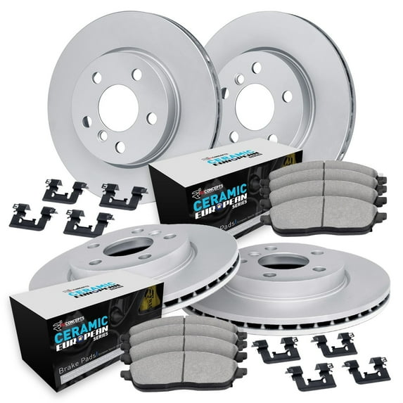 R1 Concepts GEOMET Disc Brake Rotor Set with Euro Ceramic Pads and Hardware WJTH2-31022