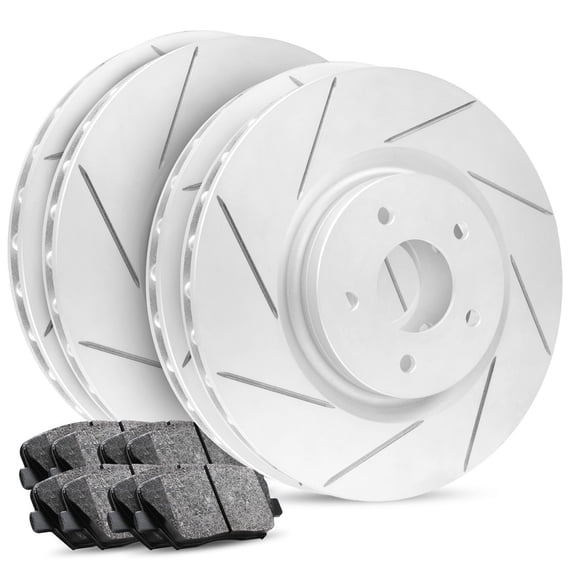 R1 Concepts Front Rear Brakes and Rotors Kit |Front Rear Brake Pads| Brake Rotors and Pads| Ceramic Brake Pads and Rotors |fits 2013 Hyundai Veloster