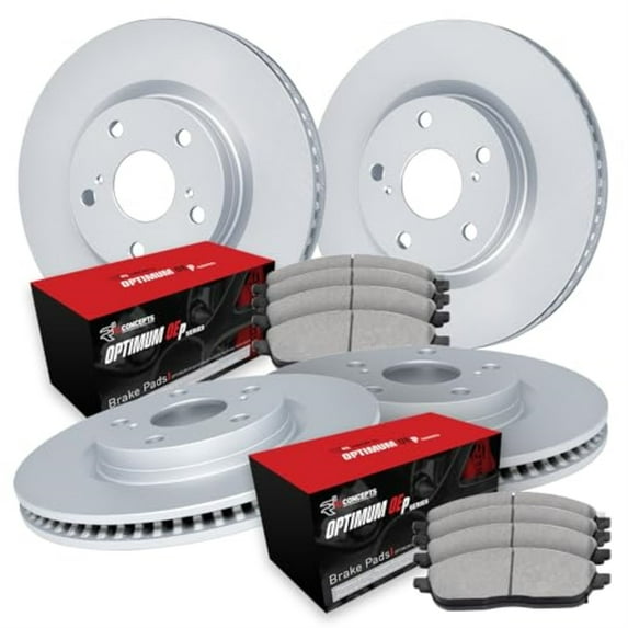 R1 Concepts Carbon Coated Disc Brake Rotor Set with Optimum Oe Pads WDUN2-76041