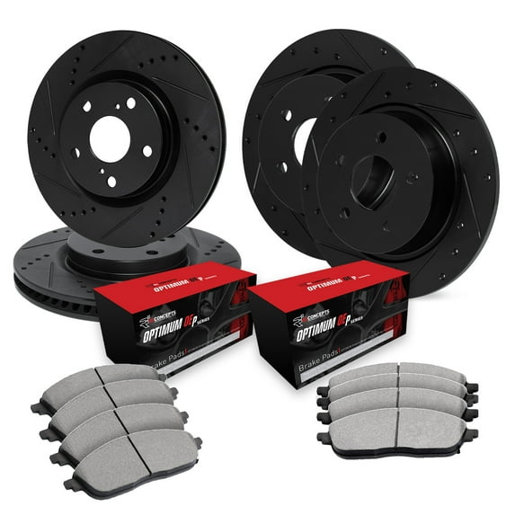 R1 Concepts Front Rear Brakes and Rotors Kit |Front Rear Brake Pads| Brake Rotors and Pads| Optimum OEp Brake Pads and Rotors |fits 1999 Ford F-150