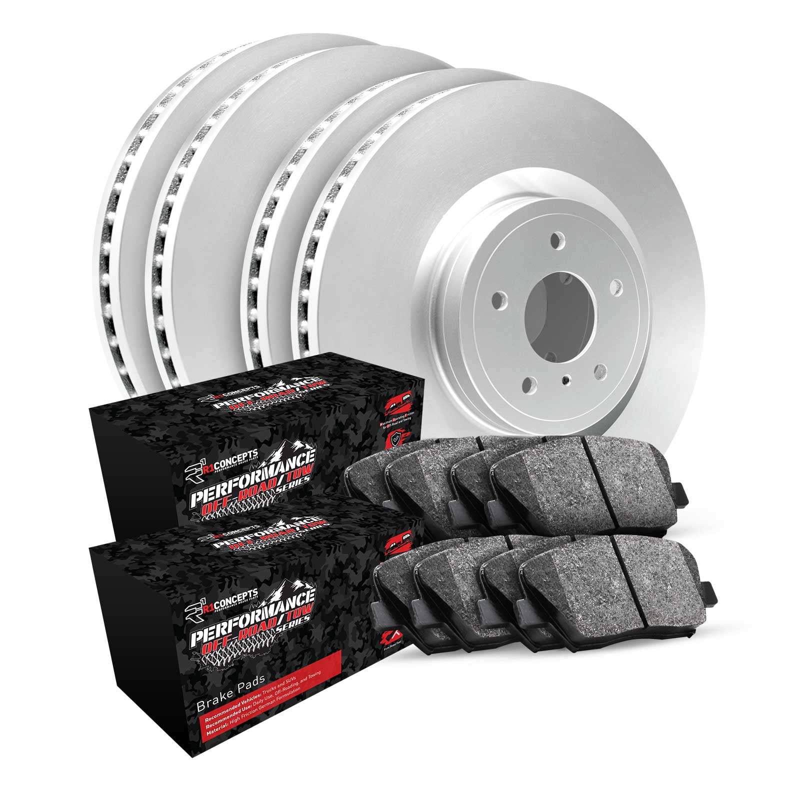 R1 Concepts Front Rear Brakes and Rotors Kit |Front Rear Brake Pads| Brake Rotors and Pads| Performance Off-Road Brake Pads and Rotors WDVN2-54010