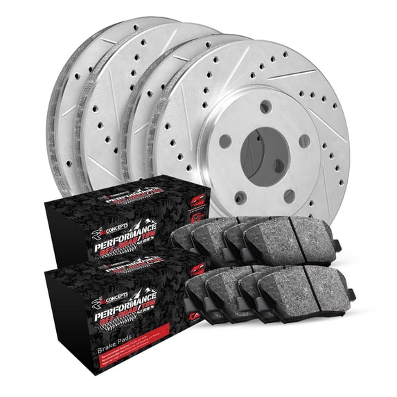 R1 Concepts Front Rear Brakes and Rotors Kit |Front Rear Brake Pads| Brake Rotors and Pads| Performance Off-Road Brake Pads and Rotors WGVN2-42019