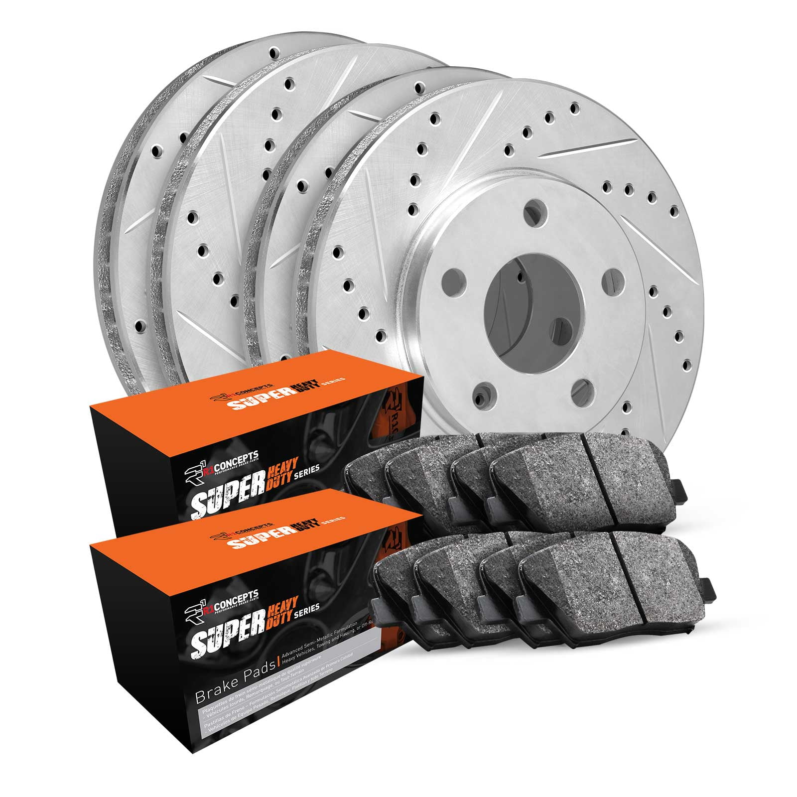 R1 Concepts Front Rear Brakes and Rotors Kit |Front Rear Brake Pads| Brake Rotors and Pads| Super Duty Brake Pads and Rotors| Brake Shoes WGXN2-99040