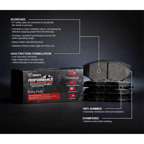 R1 Concepts Performance Off-Road/Tow Brake Pads 2400-1041-00