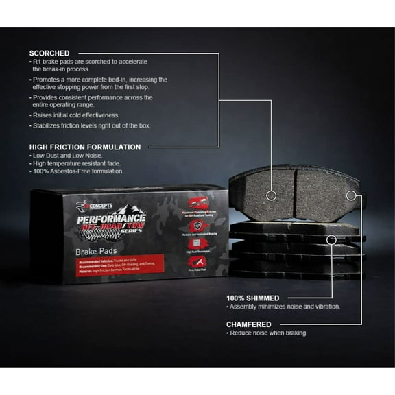 R1 Concepts Performance Off-Road/Tow Brake Pads 2400-1680-00