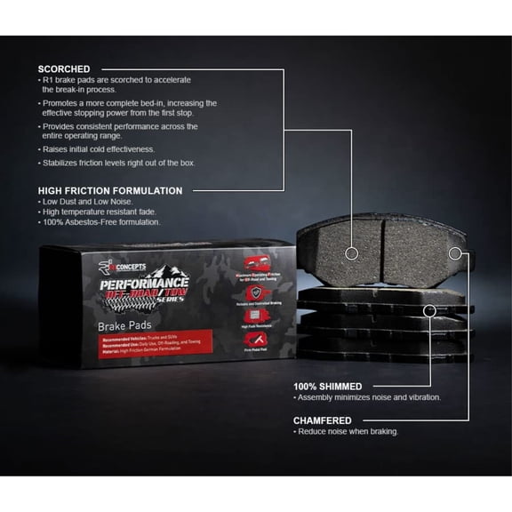 R1 Concepts Performance Off-Road/Tow Brake Pads 2400-2186-00