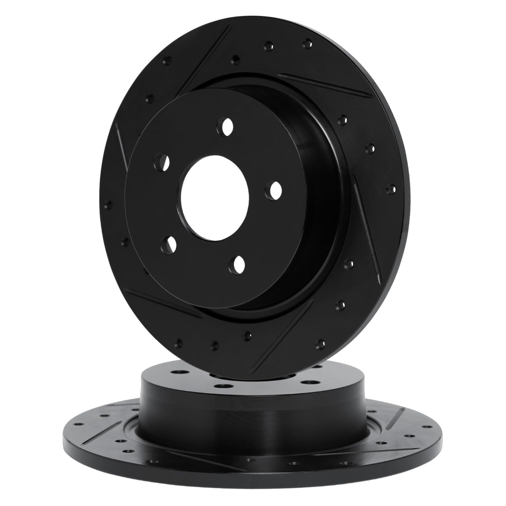 R1 Concepts Drilled and Slotted Black Disc Brake Rotor Set WHPN1-16005