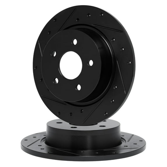 R1 Concepts Drilled and Slotted Black Disc Brake Rotor Set WHPN1-18004