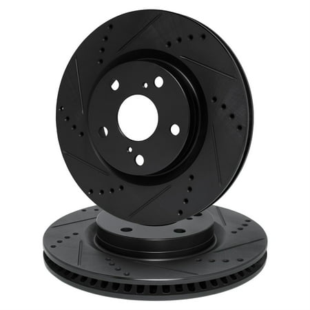 R1 Concepts Drilled and Slotted Black Disc Brake Rotor Set WHPN1-58021
