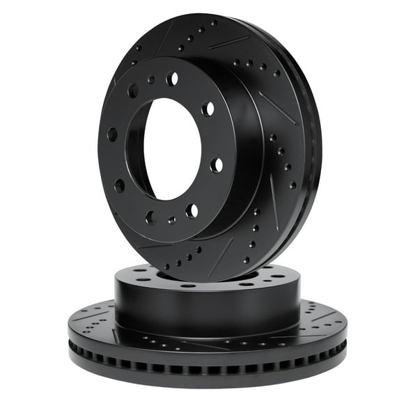 R1 Concepts Rear Brake Rotors Black Drill Slot RBC.66046.01